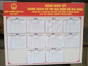Thông báo công khai niêm yết Danh sách cử tri đại diện hộ gia đình tham gia ý kiến Đề án sắp xếp đơn vị hành chính cấp xã thuộc thành phố Hạ Long